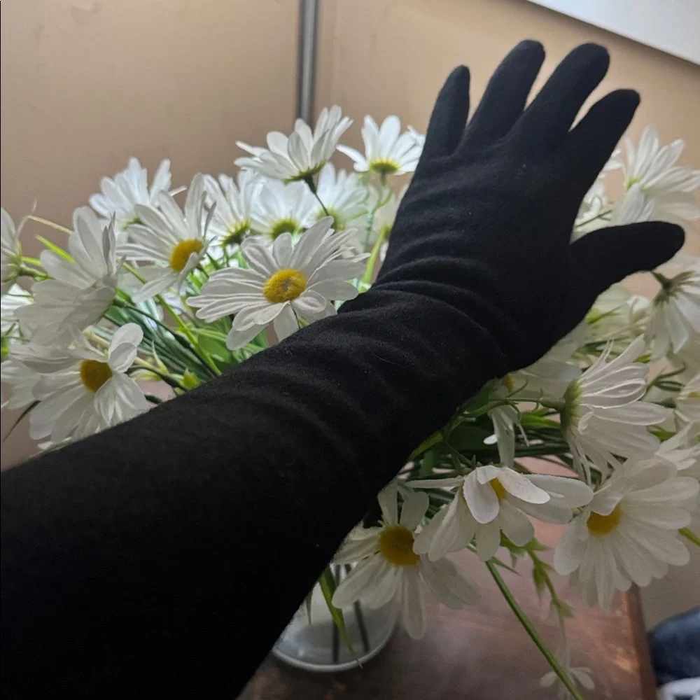 LUXURY CASHMERE WOOL BLEND ELBOW LENGH ELEGANT GLOVES